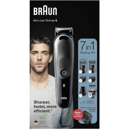 Braun MGK5345 Recortadora 7 en 1 Negro/Azul Braun MGK5345 Recortadora 7 en 1 Negro/Azul